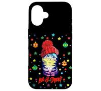 Enjoy Cute Colorful Christmas Cat Let's Snow Graphic Fun Carcasa para iPhone 16