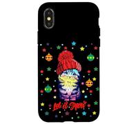 Enjoy Cute Colorful Christmas Cat Let's Snow Graphic Fun Carcasa para iPhone X/XS