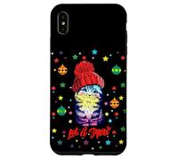 Enjoy Cute Colorful Christmas Cat Let's Snow Graphic Fun Carcasa para iPhone XS MAX
