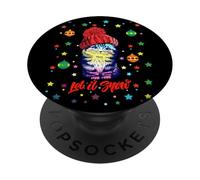 Enjoy Cute Colorful Christmas Cat Let's Snow Graphic Fun PopSockets PopGrip Adhesivo
