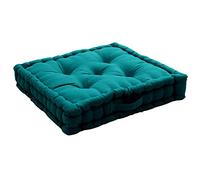 Enjoy Home, Cojín de Suelo con asa, 50 x 50 x 10, Esmeralda, Algodón Certificado Oeko Tex, Lavable a Mano, Algodón Reciclado, Capitonado para asegurar un Buen Atuendo, Colección Panamá