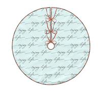 Enjoy Life - Tapete para árbol de Navidad con texto en negro escrito a mano, diseño de Navidad, a cuadros, decoración de fiesta