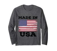 Enjoy Made in USA with USA Flag Illustration Cool Graphic Manga Larga