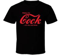 Enjoy My Cock It's The Real Thing T Shirt Men's Breathable Cotton Crew Neck Plain tee Tops Black L