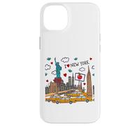 Enjoy New York City Cartoon Doodles Graphic Cool Designs Fun Carcasa para iPhone 14 Plus