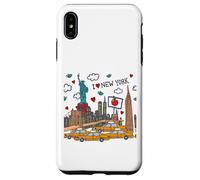 Enjoy New York City Cartoon Doodles Graphic Cool Designs Fun Carcasa para iPhone XS MAX