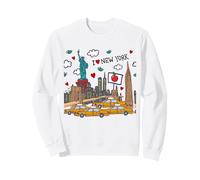Enjoy New York City Cartoon Doodles Graphic Cool Designs Fun Sudadera