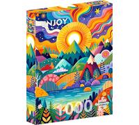 ENJOY Puzzle Colorful Nature Lake Mountains Fantasy Landscape - Rompecabezas de 1000 piezas para adultos, acabado mate, tacto suave, fácil de montar, ajuste apretado, colores vivos, servicio de piezas