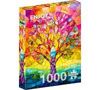 ENJOY Puzzle Crystal Tree Rainbow Landscape - Puzzle de 1000 piezas para adultos - Acabado mate, suave al tacto, fácil de montar, ajuste ajustado, colores vivos, servicio de piezas faltantes