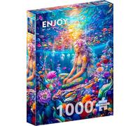 ENJOY Puzzle de sirena para mujer, profundidades submarinas y coloridos peces marinos, rompecabezas de 1000 piezas para adultos, acabado mate, suave al tacto, fácil de montar, ajuste apretado