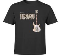 Enjoy Rickenbacker Bass Guitars Retro Sound Pattern Retro Fashion Adult T-Shirt Black M