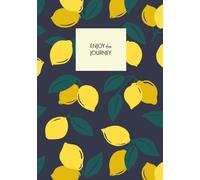 "Enjoy the Journey" Journal with Custom Dates, Paperback, Large (7" x 10") Ruled/Lined, Dark Lemon Pattern, 110 pages