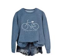 Enjoy The Ride Women's Casual Letter Print Sweatshirt, Long Sleeve Crewneck Pullover Tops for Fall Winter Spring Summer