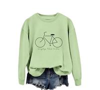 Enjoy The Ride Women's Casual Letter Print Sweatshirt, Long Sleeve Crewneck Pullover Tops for Fall Winter Spring Summer