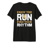 Enjoy The Run Find Your Rhythm Running Runner Life Jogging Camiseta Premium