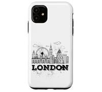 Enjoy Travel & Wear London Skyline Sketch Drawing Graphic Carcasa para iPhone 11