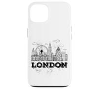 Enjoy Travel & Wear London Skyline Sketch Drawing Graphic Carcasa para iPhone 13
