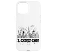 Enjoy Travel & Wear London Skyline Sketch Drawing Graphic Carcasa para iPhone 15