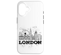 Enjoy Travel & Wear London Skyline Sketch Drawing Graphic Carcasa para iPhone 16