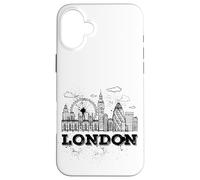 Enjoy Travel & Wear London Skyline Sketch Drawing Graphic Carcasa para iPhone 16 Plus