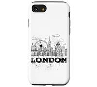 Enjoy Travel & Wear London Skyline Sketch Drawing Graphic Carcasa para iPhone SE (2020) / 7/8
