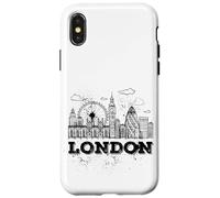 Enjoy Travel & Wear London Skyline Sketch Drawing Graphic Carcasa para iPhone X/XS