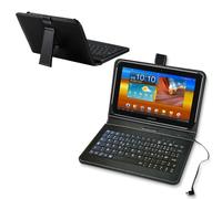 ENJOY-UNIQUE 7" - 8,9" - Funda protectora para tablet con teclado AZERTY francés disposición, enchufe Micro-USB, funda universal de 7 8 pulgadas compatible con Samsung Galaxy Tab, Lenovo, ASUS