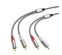 ENJOY-UNIQUE Cable RCA de 2,3 m, 2 × 2 RCA macho, cable de audio estéreo para amplificadores, subwoofers, consolas de juegos, altavoces, sistema de alta fidelidad y cine en casa