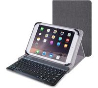 ENJOY-UNIQUE Funda para tablet con teclado Bluetooth en disposición española, funda universal de cáñamo para 9, 10,1 y 10,8 pulgadas, PC para Samsung Galaxy Tab, Lenovo M10, Fire HD, TECLAST Android