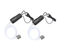 ENJOY-UNIQUE Mini Oxigenador Acuario, Bomba de Aire Acuario para Pecera, Aireador Portátil con Piedra de Aire para Acuarios Pequeños, Pesca al Aire Libre, 2 PCS