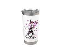 Enjoy Wear Cool Floral Paris France Blossom Fashion Graphic Vaso térmico de acero inoxidable de doble pared