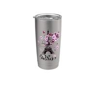 Enjoy Wear Cool Floral Paris France Blossom Fashion Graphic Vaso térmico de acero inoxidable de doble pared