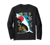 Enjoy Wear Wild Stylish Summer Shark, Cool Shark Fashion Fun Manga Larga