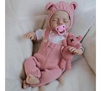 Enjoy with Love Muñeca de bebé Irys Reborn de 45,7 cm, hecha a mano, piel 3D, múltiples capas pintadas, muñeca artística realista