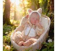 Enjoy with Love Muñeca de bebé Reborn de 45,7 cm, hecha a mano, piel 3D, múltiples capas, pintura Irys, muñeca de arte realista coleccionable