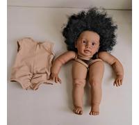 Enjoy with Love Nuevo tamaño de muñeca Acabado de Piel Oscura de 26 Pulgadas Ya Pintado Piezas de muñeca con cuerpos de Tela Pippa Juguetes de Bricolaje Regalos para niños