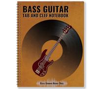 Enjoyard Cuaderno de notas de bajo y tablatura, 120 páginas, 28 cm x 22 cm, cuaderno con teoría musical de intervalos de acordes de graves