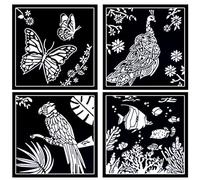 Enjoy Art - Juego de 4 tarjetas de terciopelo para colorear para niños, adultos, mayores, personas con Alzheimer - Animales - Colorear con estrés para permanecer zen