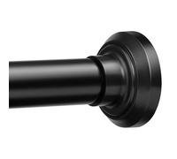 ENJOYBASICS Barra de cortina de ducha negra mate de 30 a 76 pulgadas, varillas de tensión de resorte ajustables de acero inoxidable de 1 pulgada, sin taladro, para baño, armario, ventana, divisor de