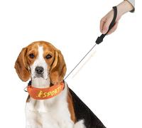 Enjoying Collar de correa retráctil para perro, collar de perro todo en uno, correa retráctil integrada, collar ajustable para perros pequeños y medianos, naranja
