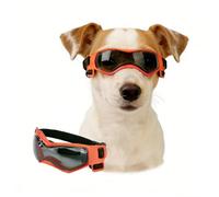 Enjoying Gafas de Sol para Perros con protección UV pequeñas a Medianas, Resistentes al Viento, antivaho, para Mascotas, para Uso de Ojos de Perro, Marco Suave, Color Naranja