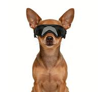 Enjoying Gafas de sol para perros de raza pequeña, protección UV, protección ocular para perros pequeños, resistente al viento, a prueba de polvo, antivaho, transpirables, correas ajustables, color