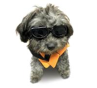 Enjoying Gafas para perro de raza pequeña, gafas de sol con protección ultravioleta, para cachorros, para coche, antiviento, antipolvo, antivaho, transpirables, correas ajustables, negro