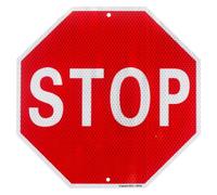 Enjoyist Large Stop Sign 24"x 24" 40 Mil Rust Free Aluminum Reflective Sign, UV Protected and Weatherproof