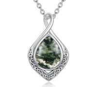 enjoylifecreative Collar con nudo celta para mujer, plata de ley 925, símbolo del infinito, piedra natal, colgante celta, regalo para mujeres y niñas, Plata esterlina, No es una piedra preciosa