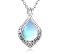 enjoylifecreative Collar con nudo celta para mujer, plata de ley 925, símbolo del infinito, piedra natal, colgante celta, regalo para mujeres y niñas, Plata esterlina, No es una piedra preciosa