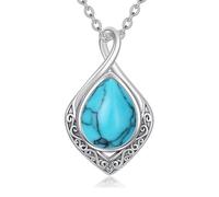 enjoylifecreative Collar con nudo celta para mujer, plata de ley 925, símbolo del infinito, piedra natal, colgante celta, regalo para mujeres y niñas, Plata esterlina, No es una piedra preciosa