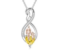 enjoylifecreative Collar para hija de Papá Mum de plata de ley para padre e hija, colgante de corazón infinito para hija, Plata esterlina