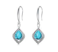 enjoylifecreative Pendientes de nudo celta para mujer, plata de ley 925, símbolo del infinito, pendientes de gota, joyas celtas, regalo para mujeres y niñas, Plata de ley, Sin piedra preciosa