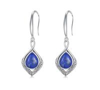 enjoylifecreative Pendientes de nudo celta para mujer, plata de ley 925, símbolo del infinito, pendientes de gota, joyas celtas, regalo para mujeres y niñas, Plata de ley, Sin piedra preciosa